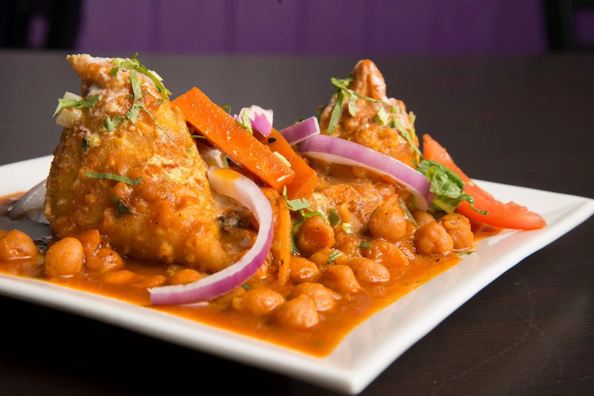 Samosa Chaat at Tandoor House in Winnipeg, MB